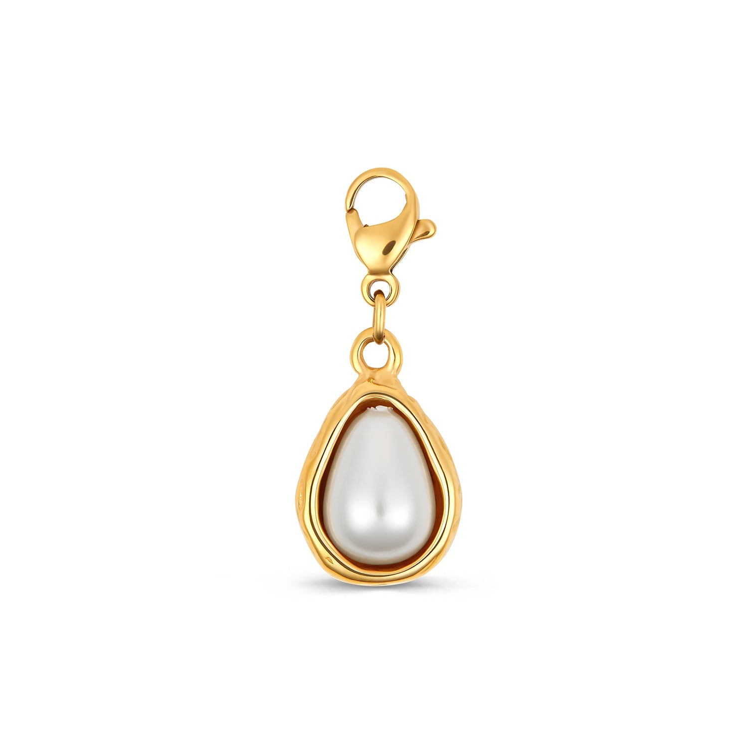 Abstract Pearl Necklace Charm - Gold