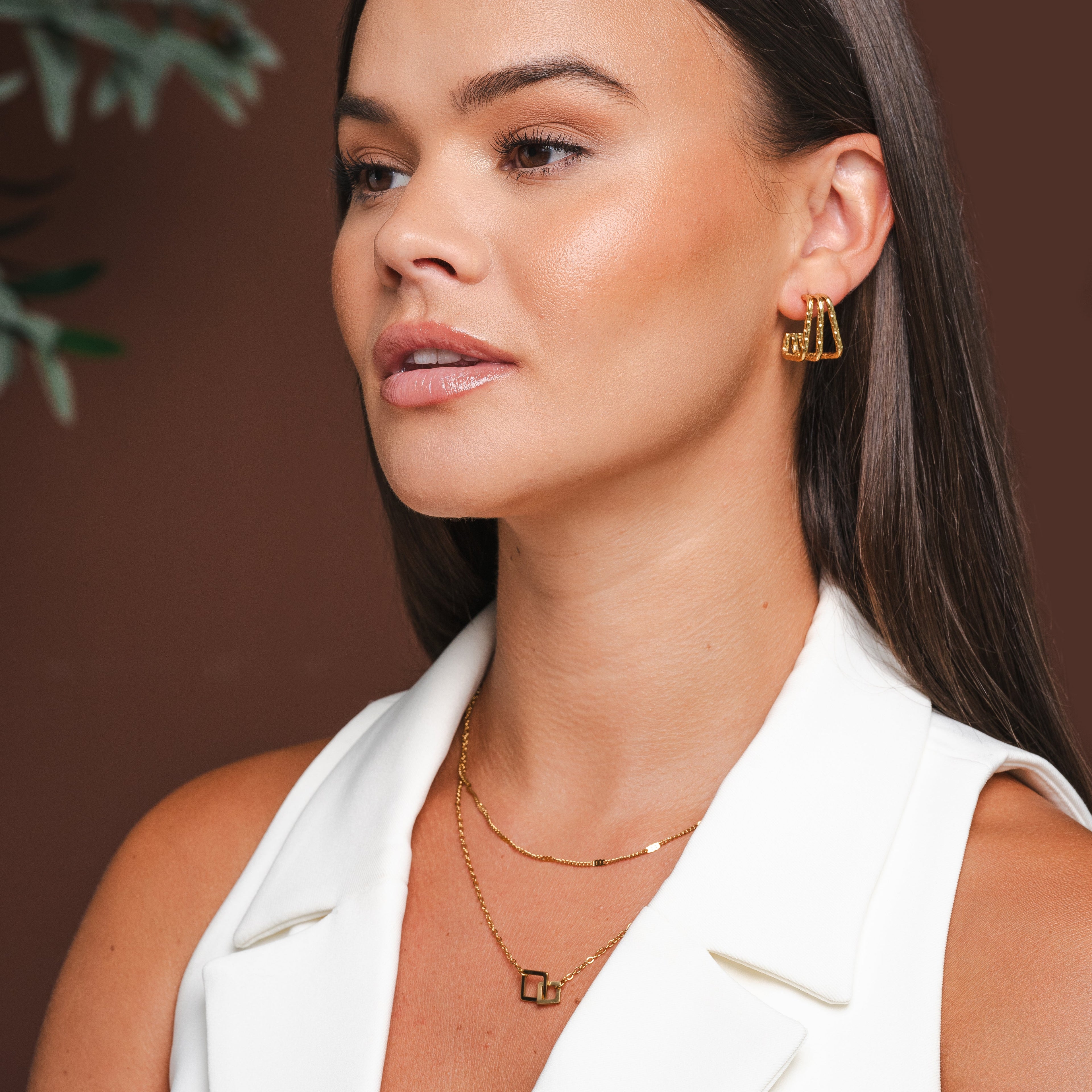 Amelie Triple Split Earrings - Gold